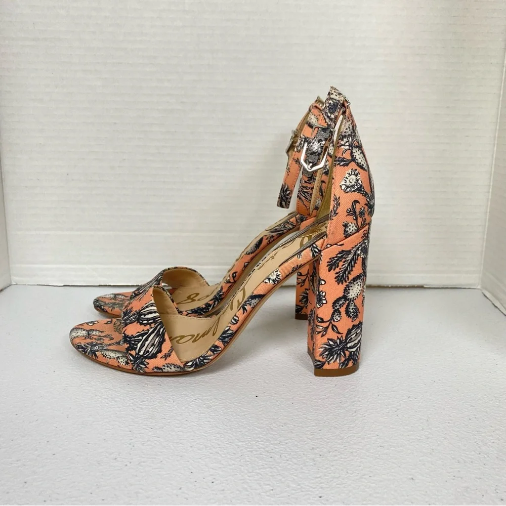 Sam Edelman Yaro Sandals Women’s 6.5M Peach Block Heel Ankle Strap Open Toe - Picture 7 of 11